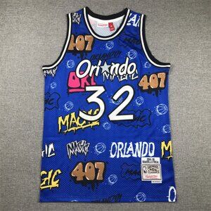 Shaquille O'Neal #32 Magic Hardwood Classics Graffiti Sketch Jersey